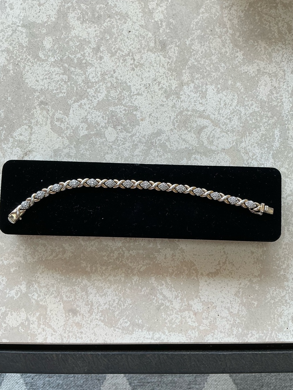Vintage Ross Simons 925 Sterling Gold Vermeil Diamond Bracelet 7 3/4